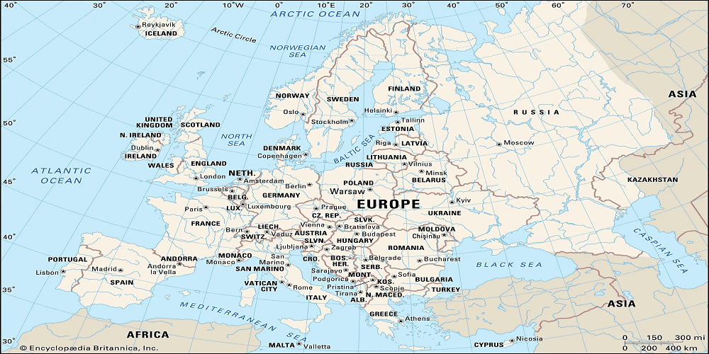 Europe Map and Satellite Image – Detailed View of Countries & Geography